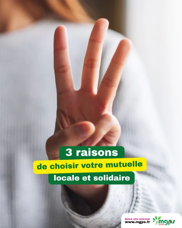 Pourquoi choisir une mutuelle locale et solidaire comme la MGPS ?

Voici 3 bonnes raisons :
1️⃣ Une équipe proche de vous, qui comprend vos réalités
2️⃣ Une gouvernance participative : vous avez votre mot à dire
3️⃣ Une solidarité active, où chaque adhérent compte

Choisir la MGPS, c’est faire le choix d’une mutuelle qui vous ressemble.
Partagez ce post à une personne qui hésite encore 😉